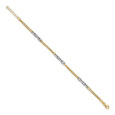 14K Two-Tone Gold Oval Link Bracelet – view 3