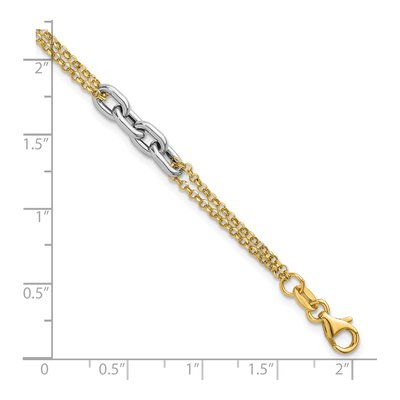 14K Two-Tone Gold Oval Link Bracelet – view 6
