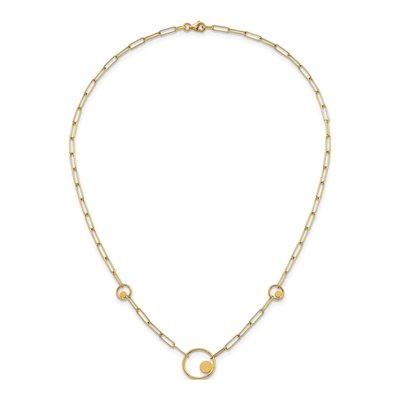 14K Yellow Gold 2.5mm Circle Paper Clip Fancy Link Chain – view 5