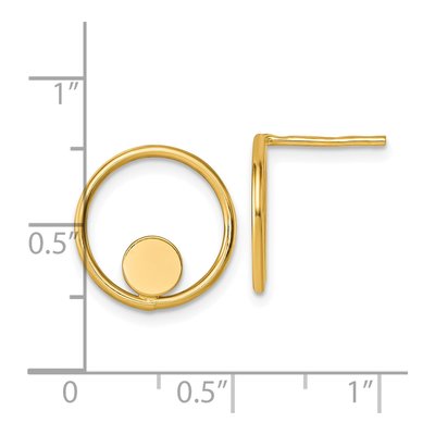 14K Yellow Gold Circle Stud Earrings – view 3