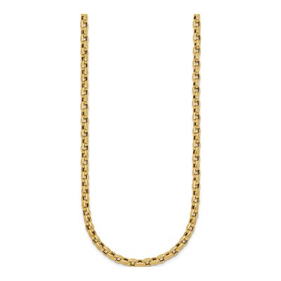 14K Yellow Gold 4mm Rolo Fancy Link Chain – view 3