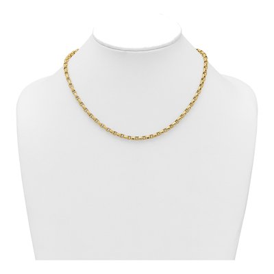 14K Yellow Gold 4mm Rolo Fancy Link Chain – view 4
