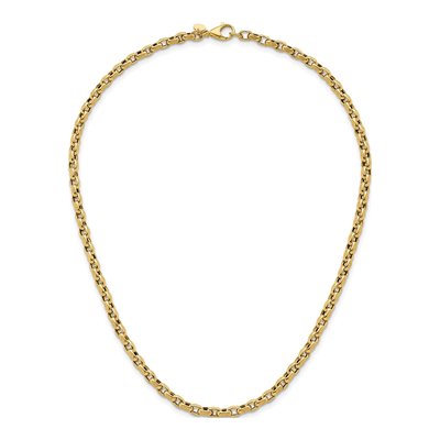 14K Yellow Gold 4mm Rolo Fancy Link Chain – view 5