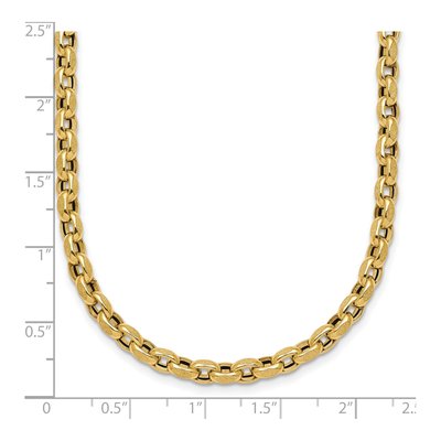 14K Yellow Gold 4mm Rolo Fancy Link Chain – view 6
