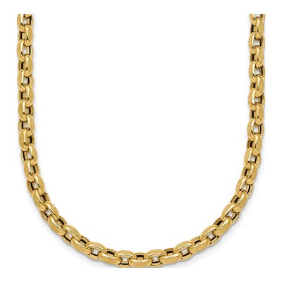 14K Yellow Gold 4mm Rolo Fancy Link Chain