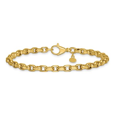 14K Yellow Gold Textured Rolo Link Bracelet – view 4