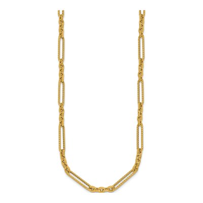 14K Yellow Gold 5.4mm Toggle Fancy Link Chain – view 3