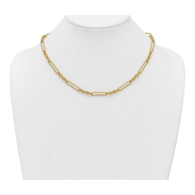 14K Yellow Gold 5.4mm Toggle Fancy Link Chain – view 4