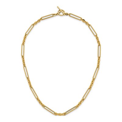 14K Yellow Gold 5.4mm Toggle Fancy Link Chain – view 5
