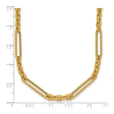 14K Yellow Gold 5.4mm Toggle Fancy Link Chain – view 6