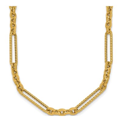 14K Yellow Gold 5.4mm Toggle Fancy Link Chain