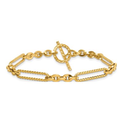 14K Yellow Gold Fancy Link Bracelet – view 4
