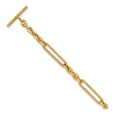 14K Yellow Gold Fancy Link Bracelet
