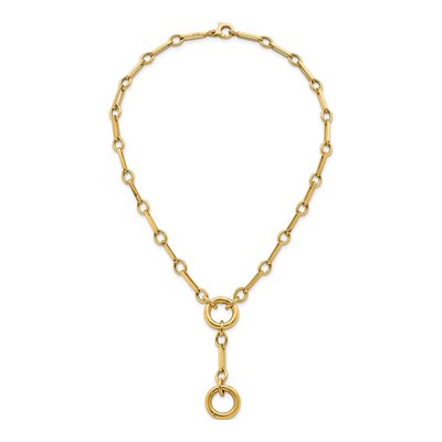 14K Yellow Gold 7.5mm Y-Drop Fancy Link Chain – view 5