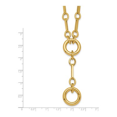 14K Yellow Gold 7.5mm Y-Drop Fancy Link Chain – view 6