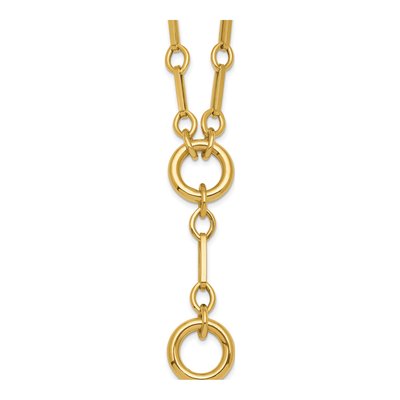 14K Yellow Gold 7.5mm Y-Drop Fancy Link Chain