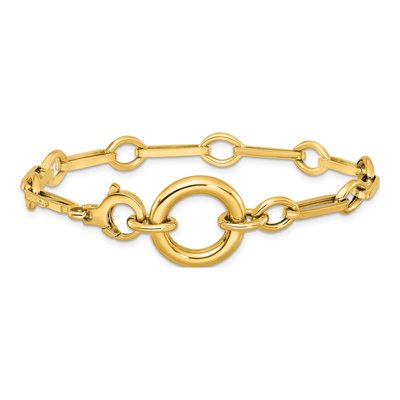 14K Yellow Gold Fancy Long-Link Bracelet – view 4