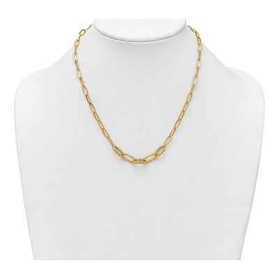 14K Yellow Gold 4.75mm Oval Paperclip Chain – view 4