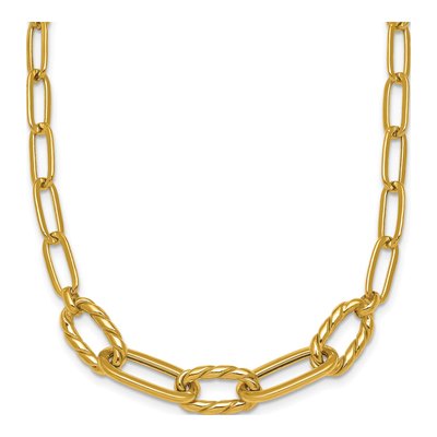14K Yellow Gold 4.75mm Oval Paperclip Chain