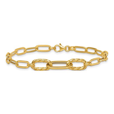 14K Yellow Gold Paperclip Bracelet – view 4