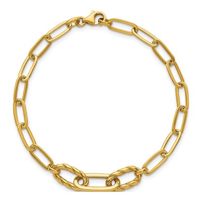14K Yellow Gold Paperclip Bracelet – view 5