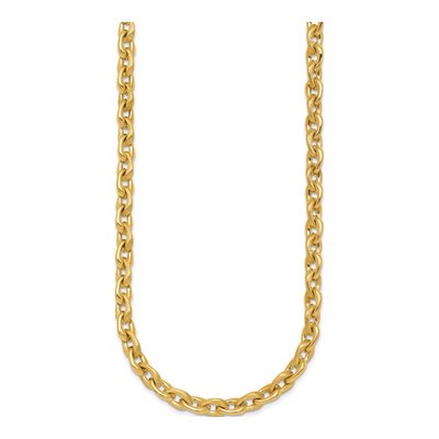 14K Yellow Gold 6.6mm Fancy Cable Link Chain – view 3