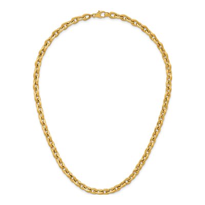 14K Yellow Gold 6.6mm Fancy Cable Link Chain – view 5