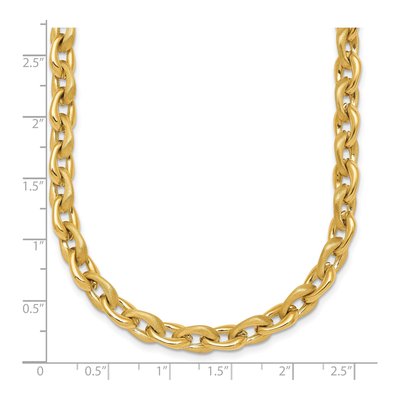 14K Yellow Gold 6.6mm Fancy Cable Link Chain – view 6