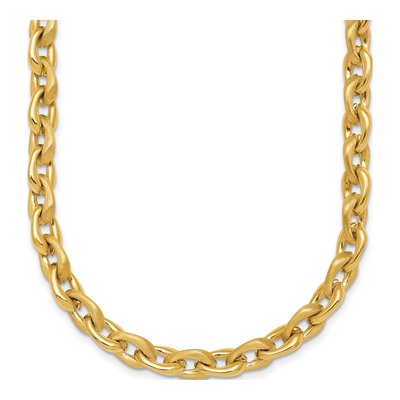 14K Yellow Gold 6.6mm Fancy Cable Link Chain