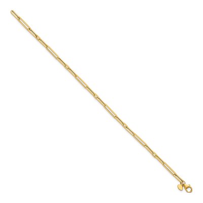 14K Yellow Gold 3mm Paperclip Chain Bracelet – view 3