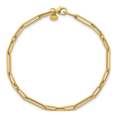 14K Yellow Gold 3mm Paperclip Chain Bracelet – view 5