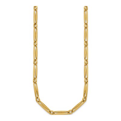 14K Yellow Gold 5mm Long Round Link Chain – view 3
