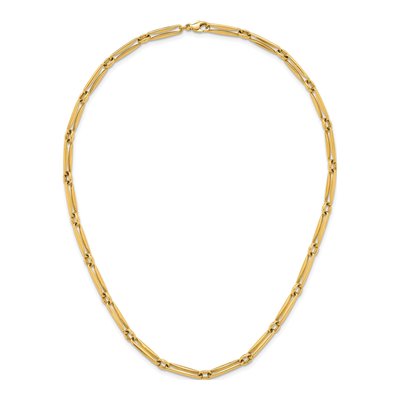 14K Yellow Gold 5mm Long Round Link Chain – view 5