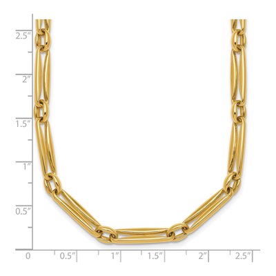 14K Yellow Gold 5mm Long Round Link Chain – view 6