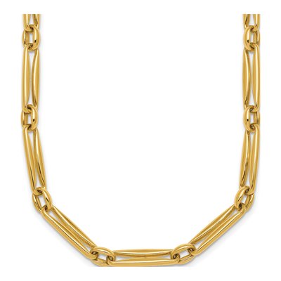 14K Yellow Gold 5mm Long Round Link Chain