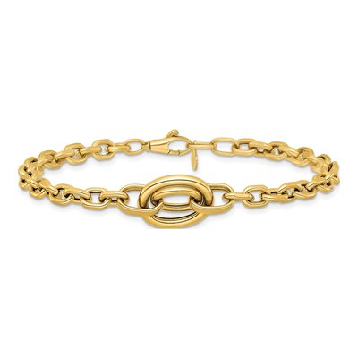 14K Yellow Gold Double Circle Bracelet – view 4