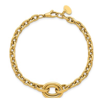 14K Yellow Gold Double Circle Bracelet – view 5