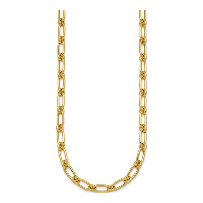 14K Yellow Gold 6mm 18-inch Oval Circle Link Chain – view 3