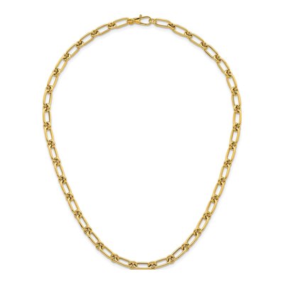 14K Yellow Gold 6mm 18-inch Oval Circle Link Chain – view 5