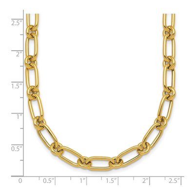 14K Yellow Gold 6mm 18-inch Oval Circle Link Chain – view 6