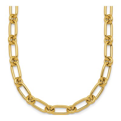 14K Yellow Gold 6mm 18-inch Oval Circle Link Chain