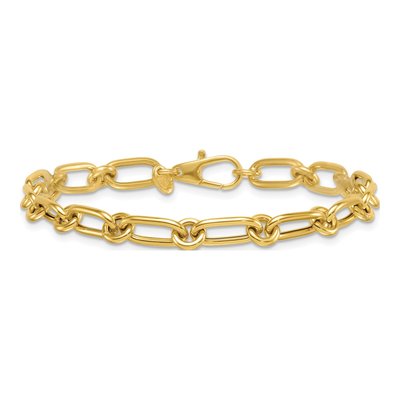 14K Yellow Gold Oval Circle Link Bracelet – view 4