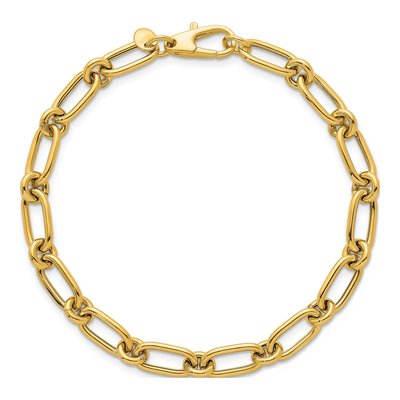14K Yellow Gold Oval Circle Link Bracelet – view 5