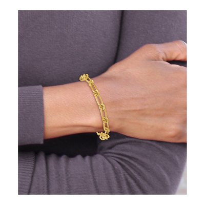 14K Yellow Gold Oval Circle Link Bracelet – view 7