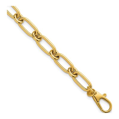 14K Yellow Gold Oval Circle Link Bracelet