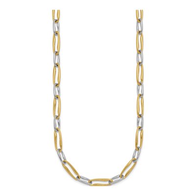 14K Two-Tone Gold 5.8mm Fancy Long Link Chain – view 3