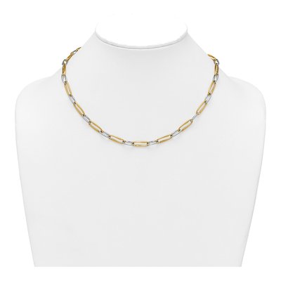 14K Two-Tone Gold 5.8mm Fancy Long Link Chain – view 4