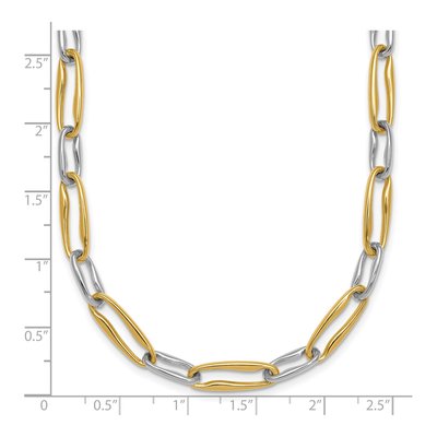 14K Two-Tone Gold 5.8mm Fancy Long Link Chain – view 6