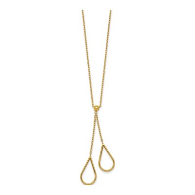 14K Yellow Gold Two-Teardrop Y-Necklace – view 3