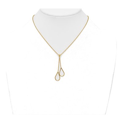 14K Yellow Gold Two-Teardrop Y-Necklace – view 4